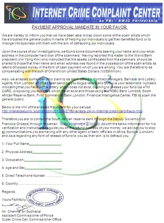 Internet Crime Complaint Center (IC3)