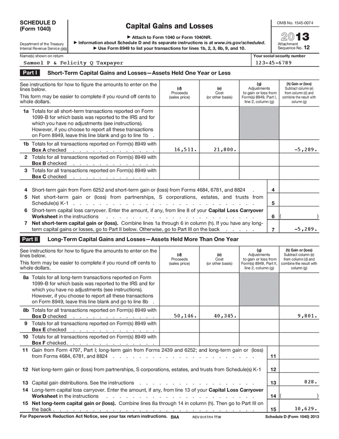 New Tax Forms for Reporting Capital Gains and Losses