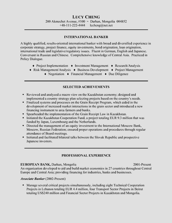 Sample Trader Resume