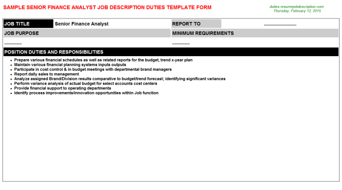 Stock Analyst Job Description