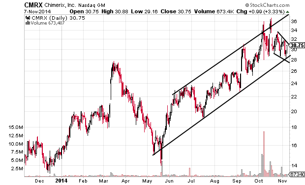 These 4 Stocks Are Getting Squeezed For A Breakout (TTPH CMRX LAKE PANW)