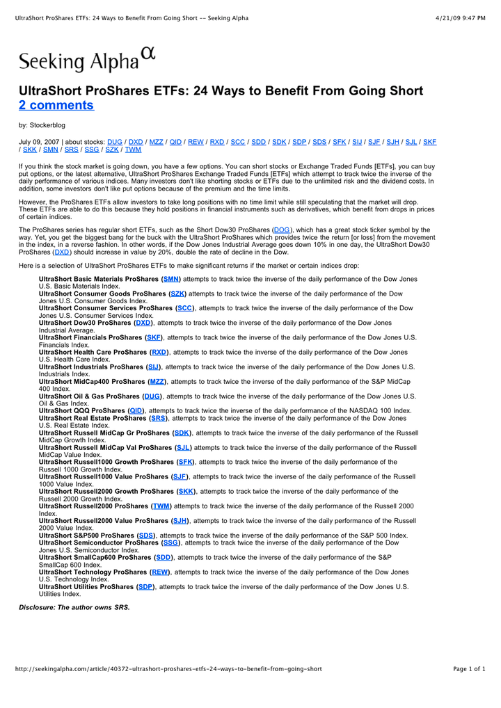 Trade Leveraged and Inverse ETFs