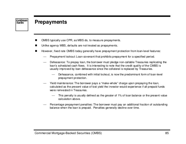 Understand commercial prepayment defeasance and lockouts