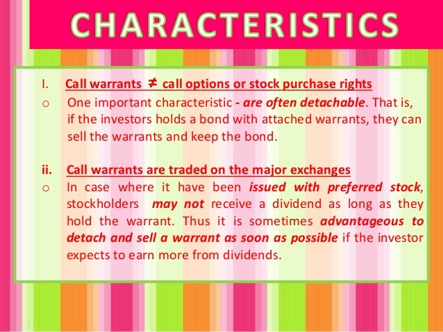 Warrants Introduction to Stock and Stock Index Warrants