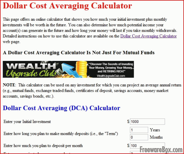 DollarCost Averaging for Mutual Funds Financial Web