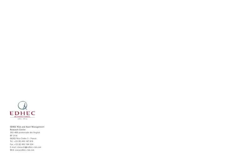 EDHECRisk Use of Derivatives in Asset Management