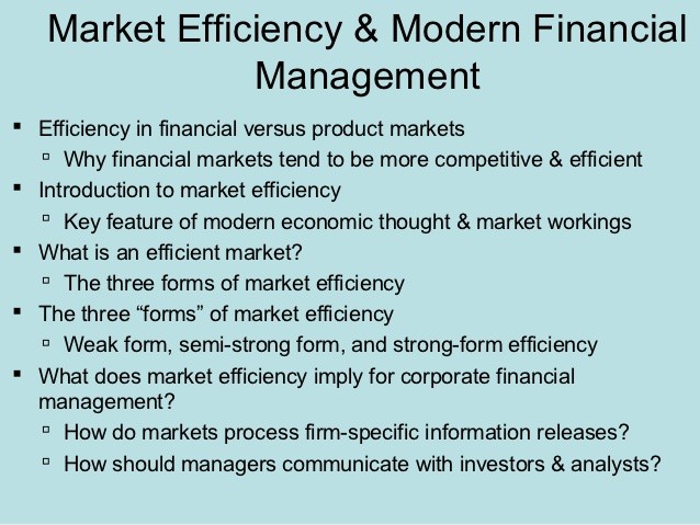 Efficient Market Hypothesis And Market Efficiency Finance Essay