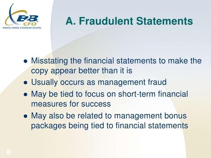 Fraudulently Misstating Financial Statements Methods