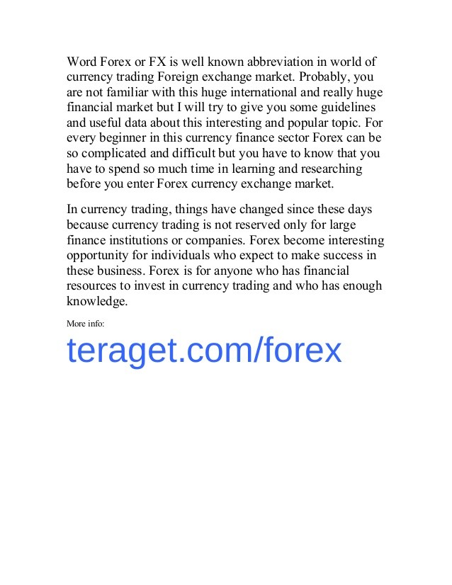 Getting Started in Forex Trading