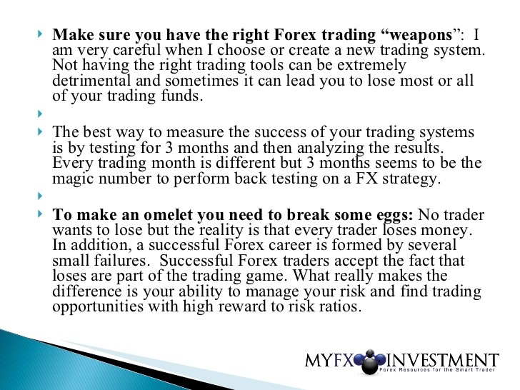 Guidelines to creating own Forex trading system