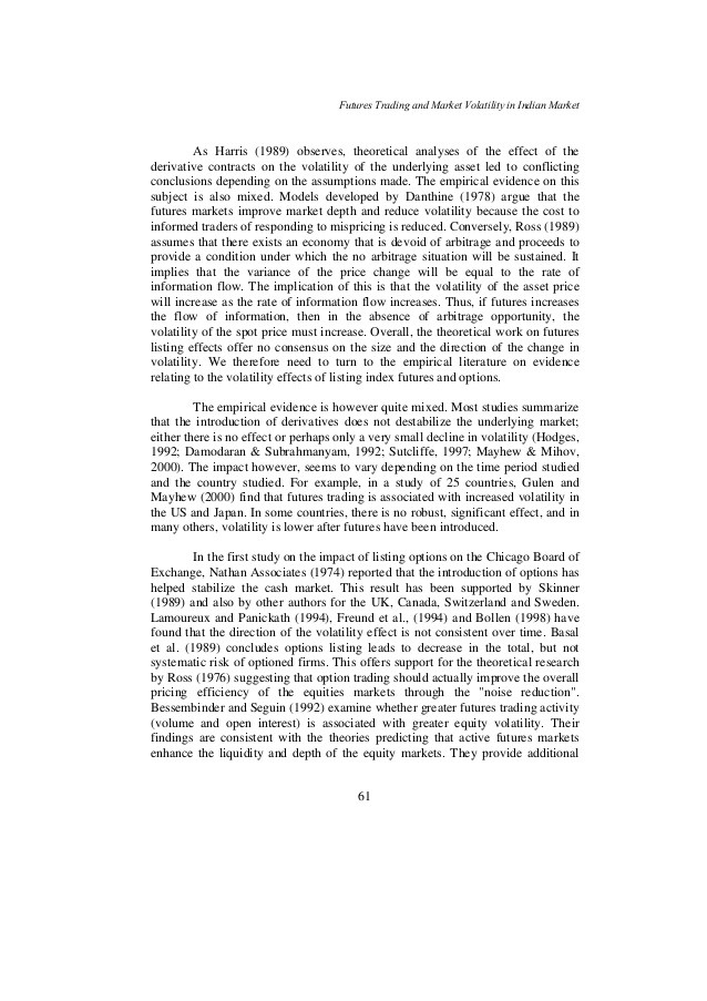 Mispricing Volume Volatility and Open InterestEvidence from Indian Futures Market