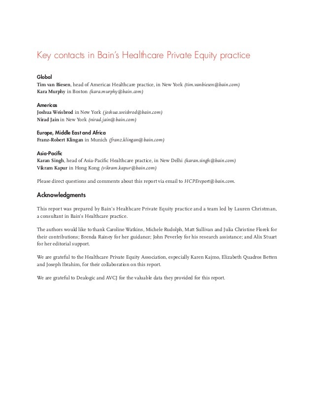 Private Equity Bain & Company