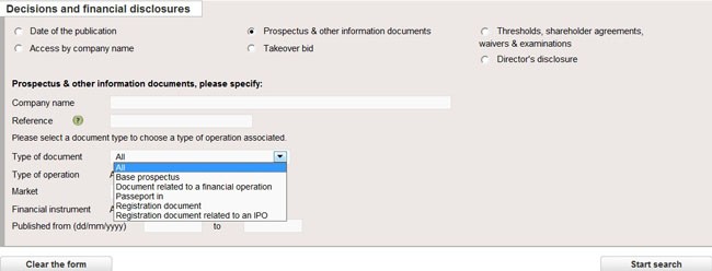 Prospectuses Annual Reports and Other Documents