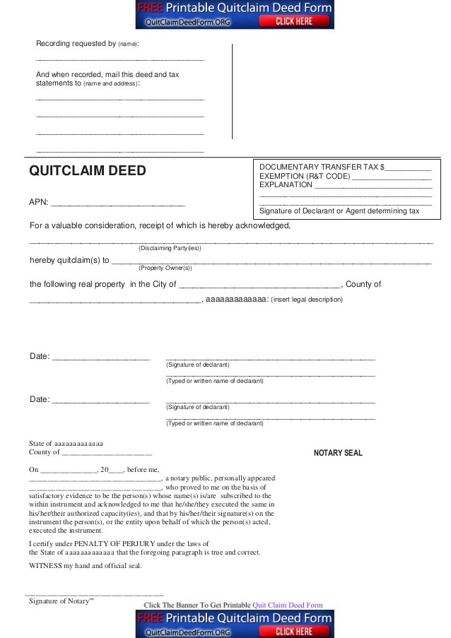 Quitclaim Deed Overview