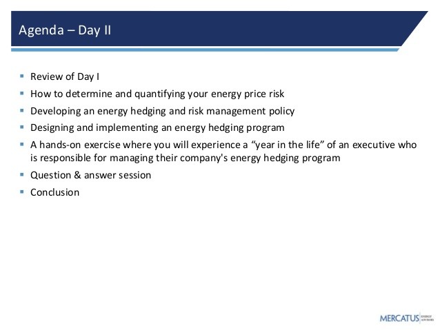 Risk management and hedging