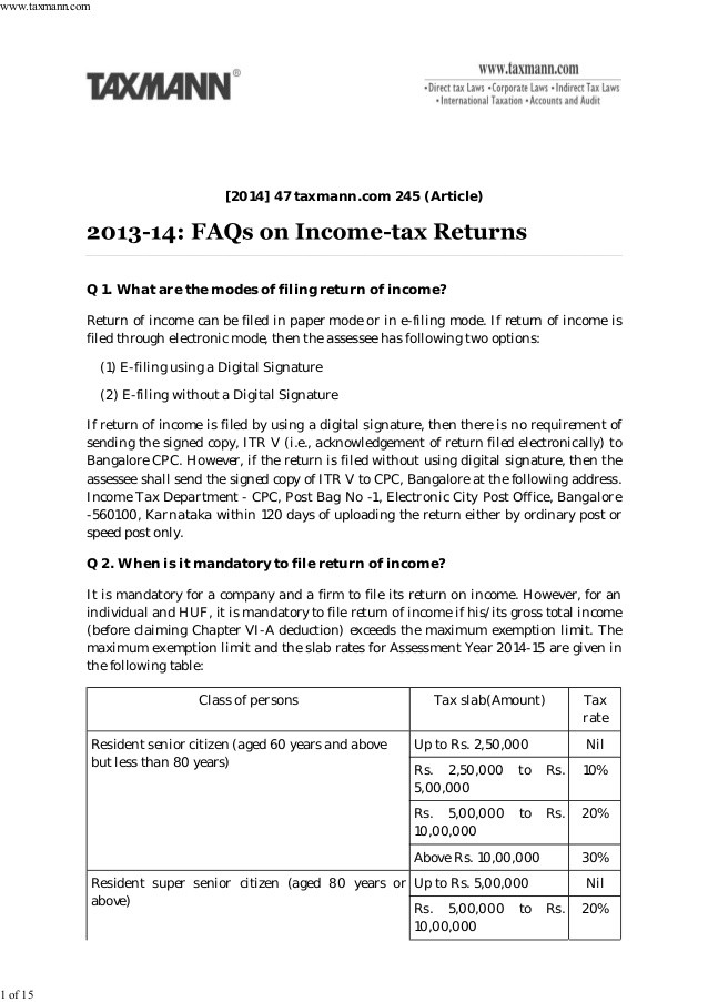 Tax FAQs