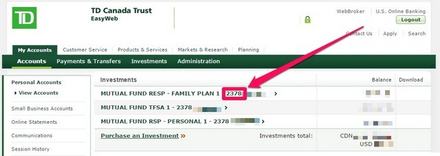 TD Recommended Funds TD Direct Investing