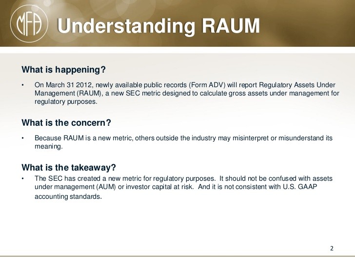 What Are “Regulatory Assets Under Management” and Why Does a Private Fund Manager Need To Determine