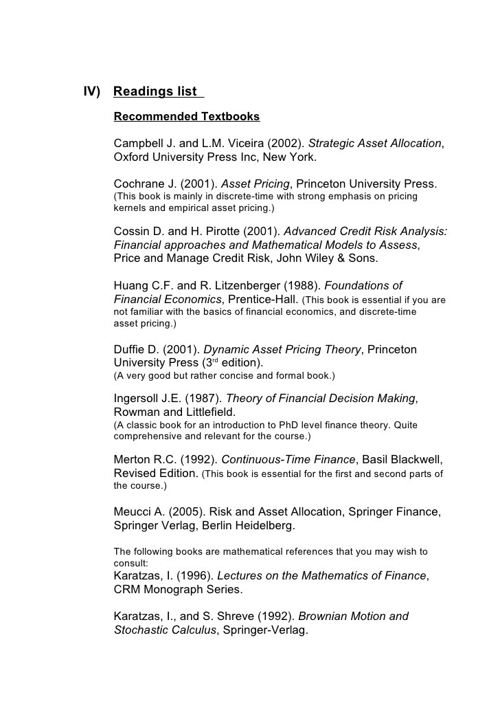 WWWFinance Asset Pricing and Risk Management Campbell