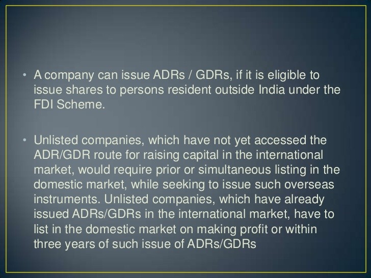 ADRs GDRs FCCBs of banks not part of FDI RBI Economic Times