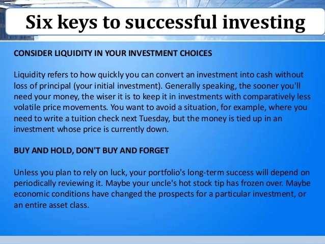 Asset Allocation a Key to Successful Investing