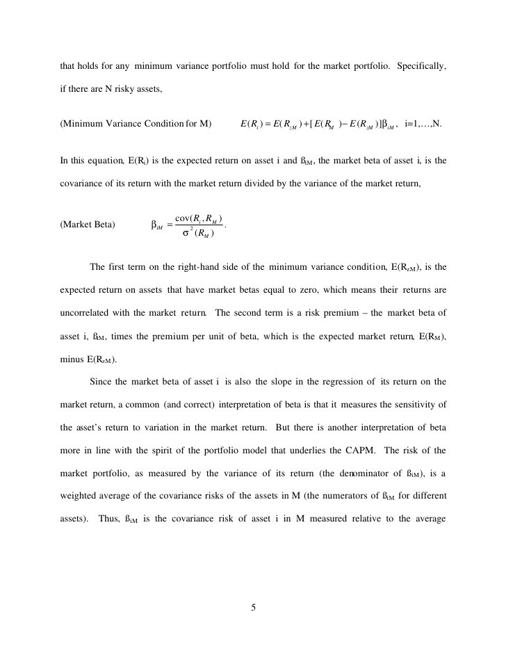 Estimation of expected return CAPM v and French