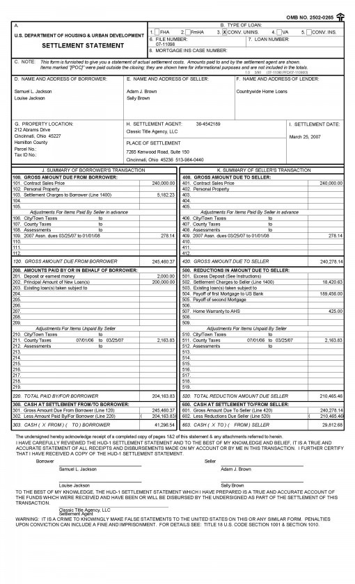 Home Buyers How to Read Your HUD1 Statement