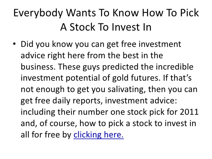 How to Pick a Stock to Invest in