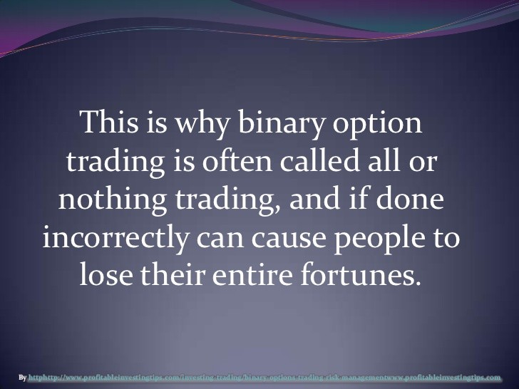 How to use risk management in binary options trading