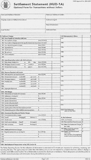 HUD 1 Settlement Statement The Mortgage Insider