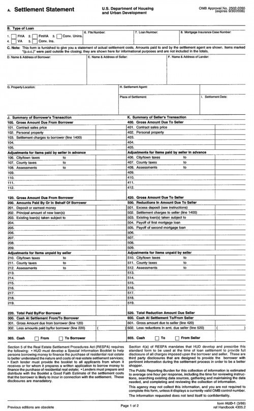 Hud1 Settlement Statement Hud1 software Hud1 Closing Statement