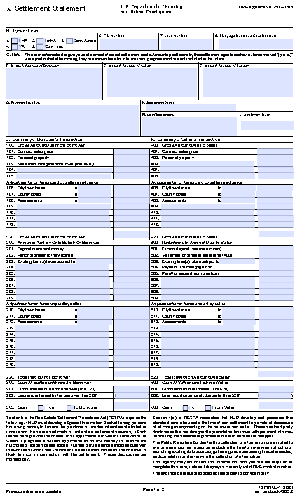 HUD1 Closing Statement Borrowers Guide