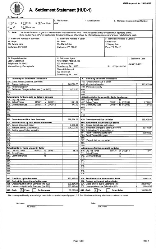 Understand the HUD1 Settlement Statement aka Closing Statement