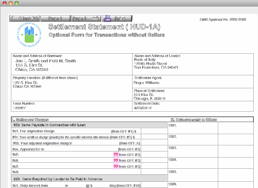 Hud1 Settlement Statement Hud1 software Hud1 Closing Statement