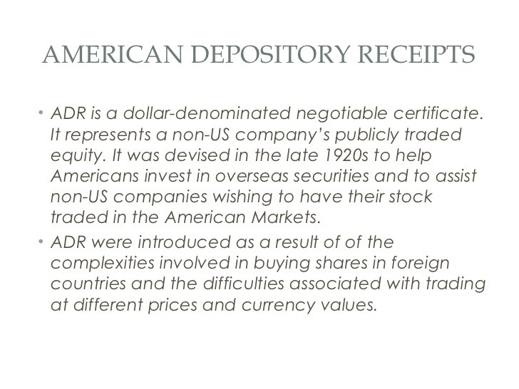 Investing in Foreign Stocks ADRs and GDRs