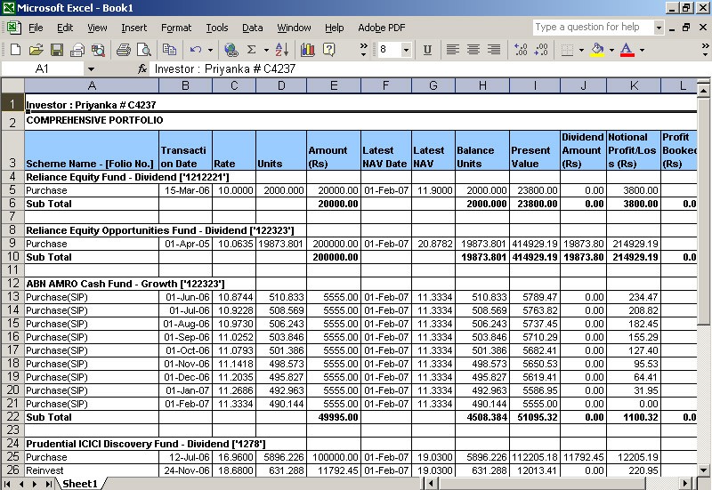 Investing Portfolio Tracking