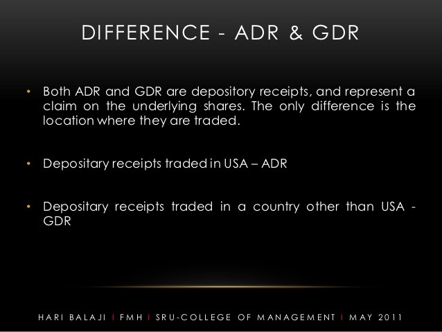 PPT On ADR And GDR