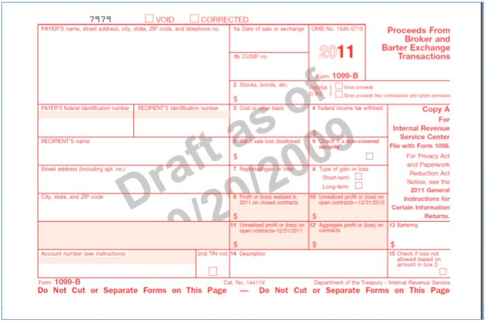 Stock Basis Reporting on Form 1099B in 2011