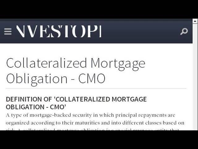 The Entities that create Collateralized Mortgage Obligations