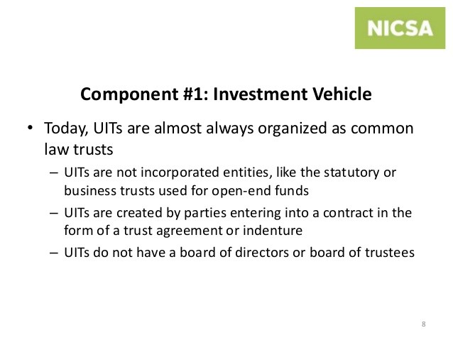 UITs Unit Investment Trusts