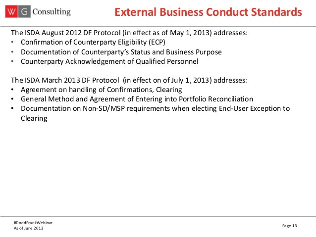 What Every EndUser Needs to Know About the ISDA August 2012 DoddFrank Protocol Finance and