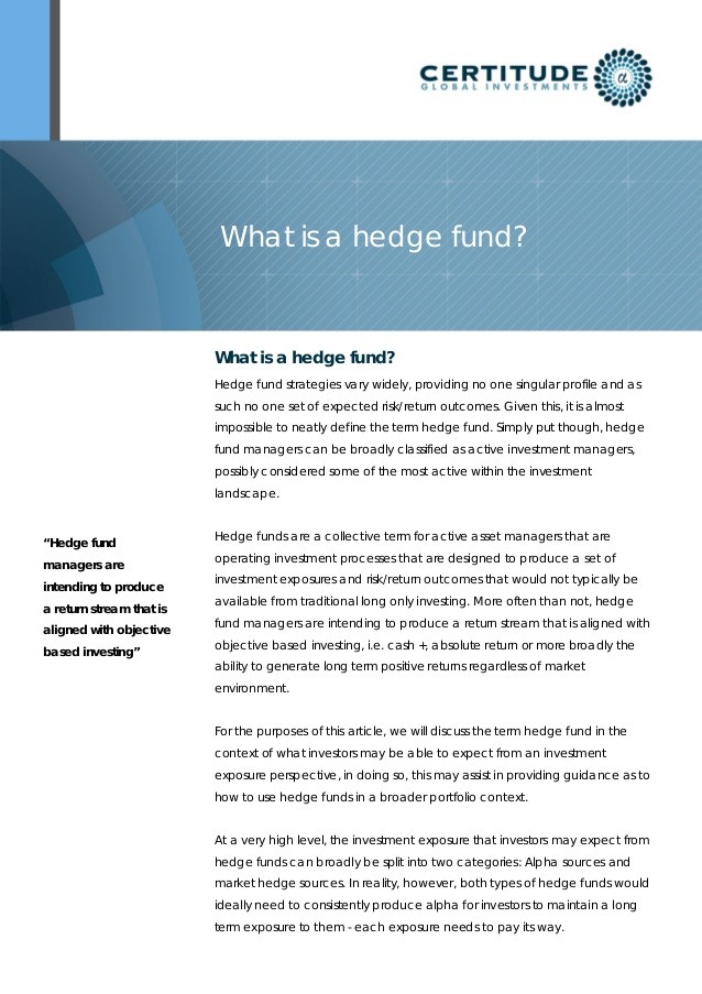 What is a Hedge Fund_1