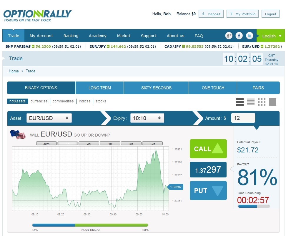 Binary pair options