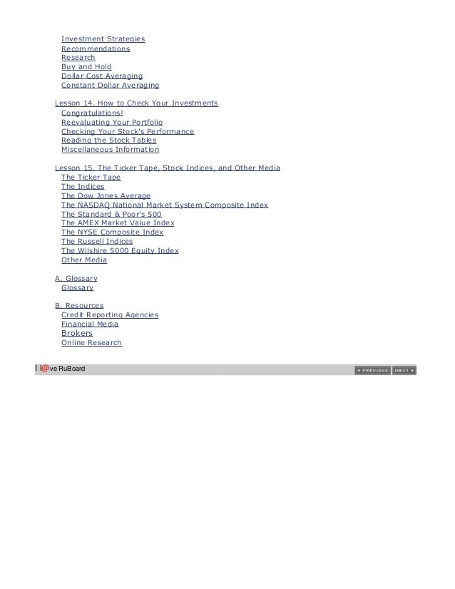 Investment strategy PRACTICAL STOCK INVESTING