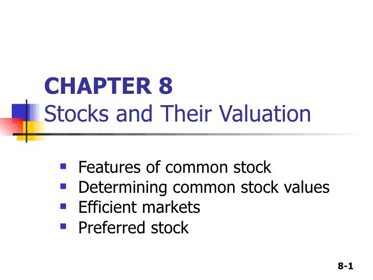 PPT Stocks and their valuation PowerPoint presentation