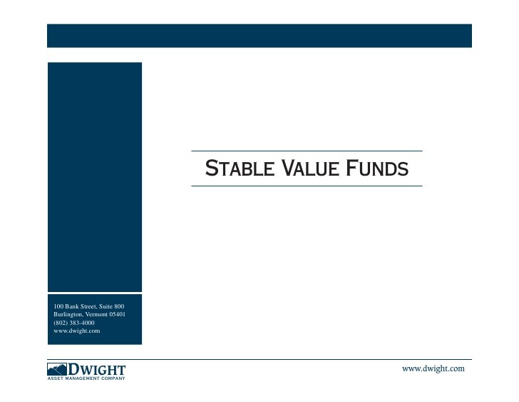 Stable Value Funds Exploring Risks and Rewards