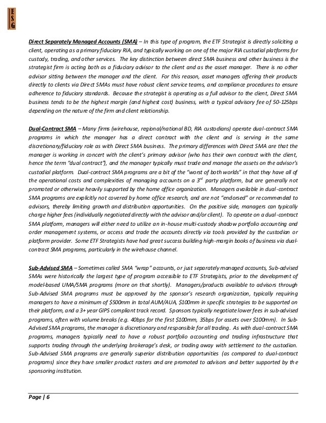 Trends in Separately Managed Accounts UMAs ETFs and Alternatives