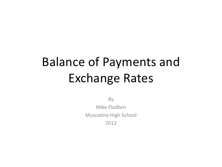 Balance of Trade and Balance of Payments High School Economics Topics