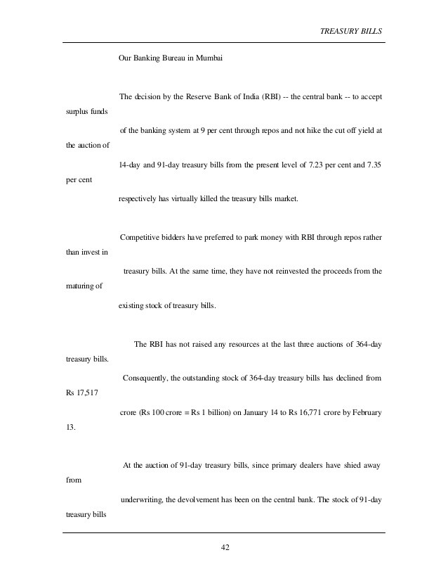 Looking at the Treasury Bill Markets in India
