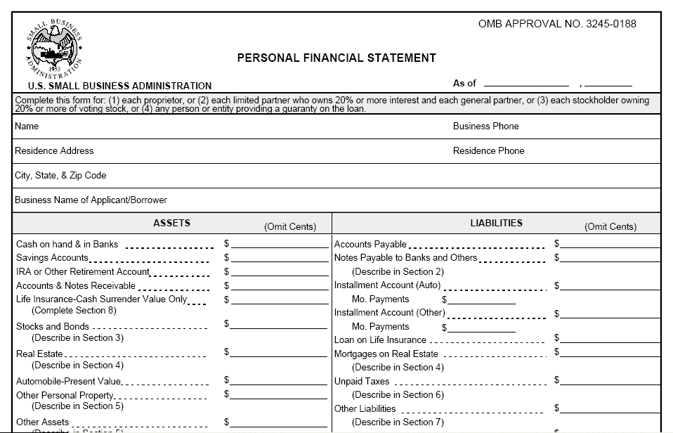 Personal Financial Statement